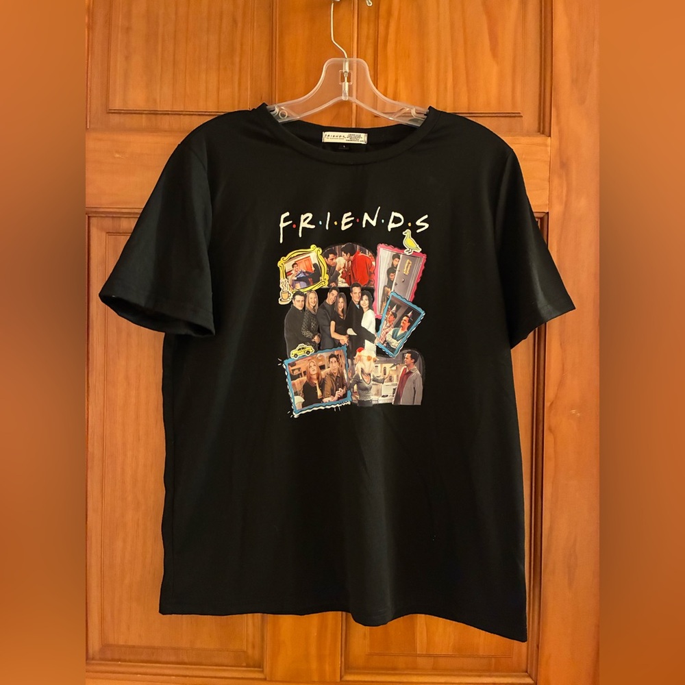 FRIENDS TV Show Black Graphic Tee Size Large T-Shirt